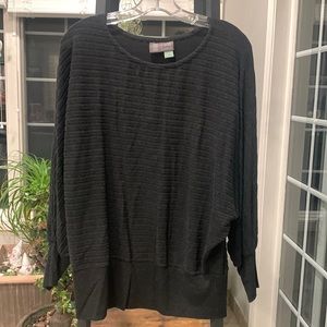 Anthropologie black striped dolman sleeve top. Small. Excellent condition